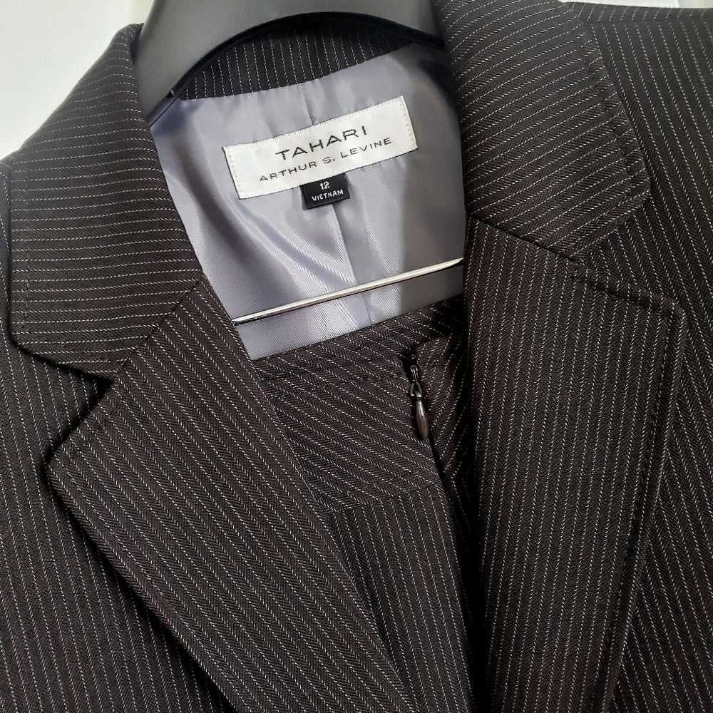 Black striped Skirt suit